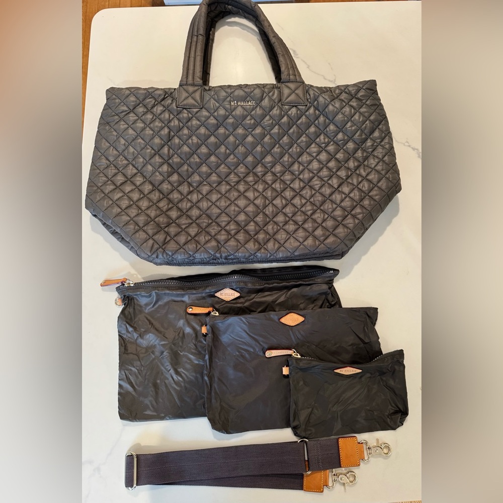 MZ Wallace Metro Tote Deluxe Large in Magnet Gray
